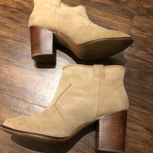 Splendid suede stacked block heel booties